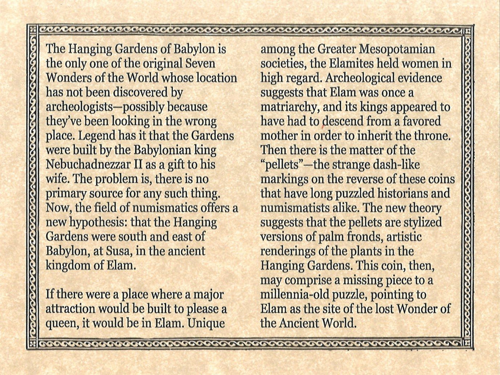Lost Wonder of the Ancient World: Coin of the Hanging Gardens of Babylon